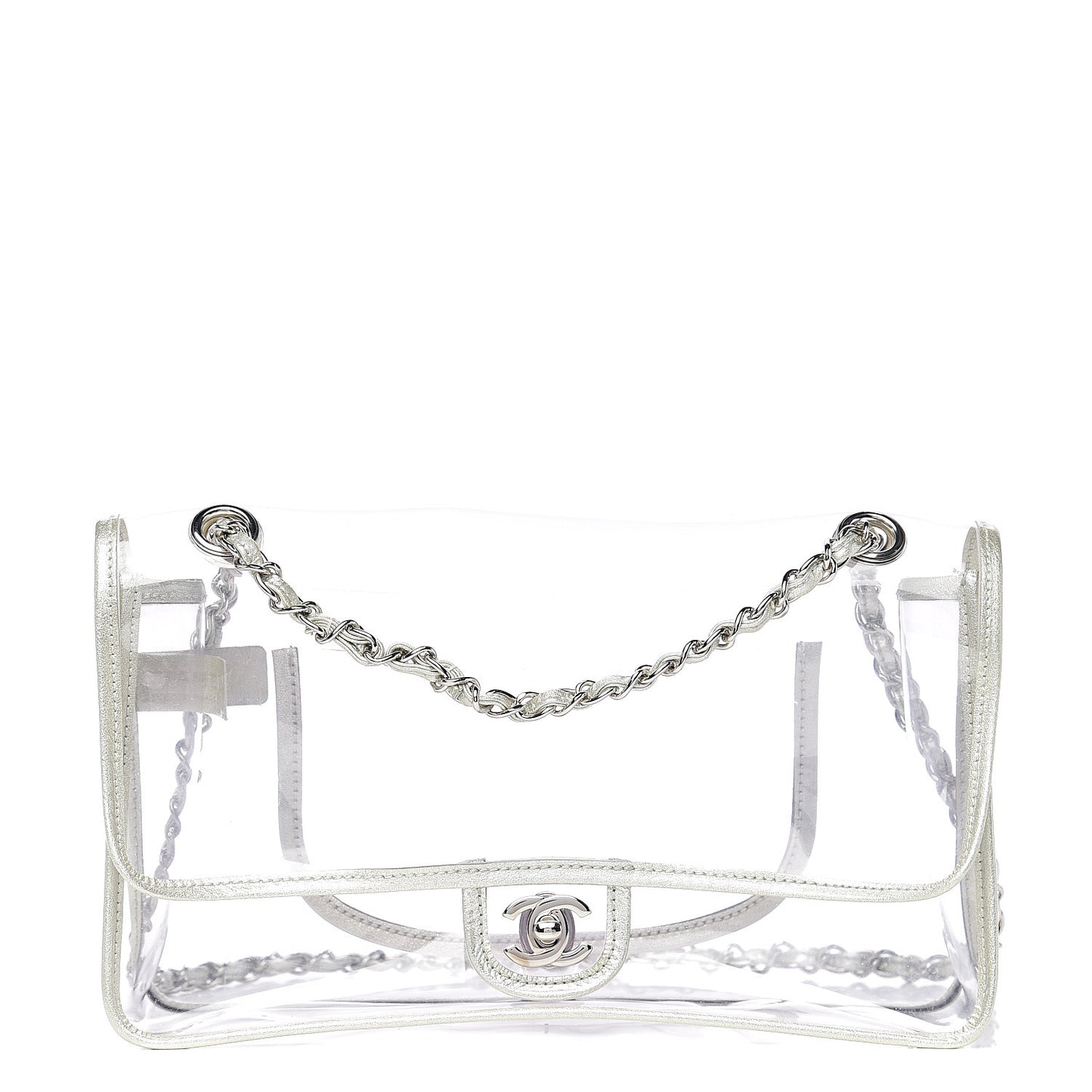 Lambskin Vinyl Large Naked Flap Silver