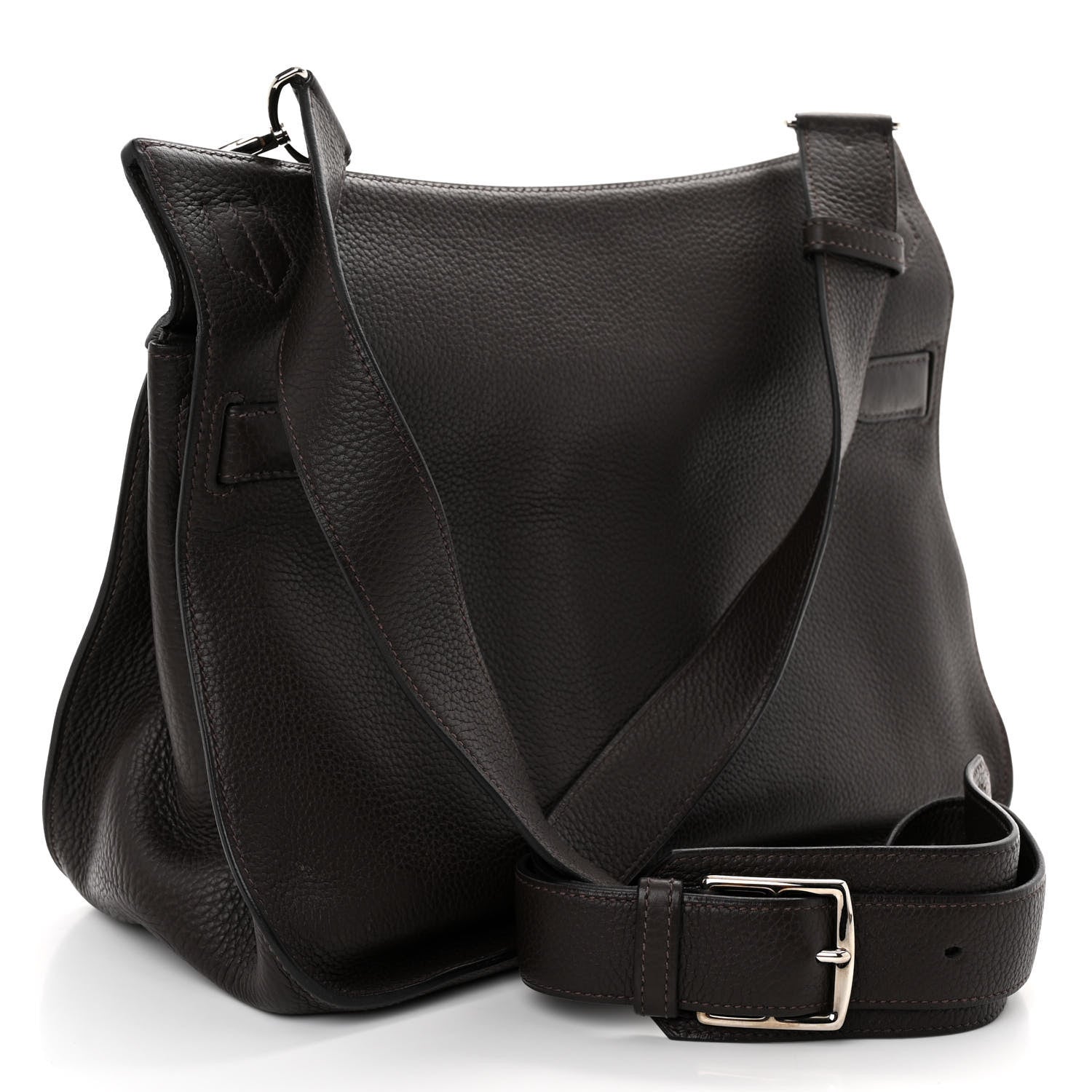 Hermes Taurillon Clemence Jypsiere 34 Chocolate 3 of 12