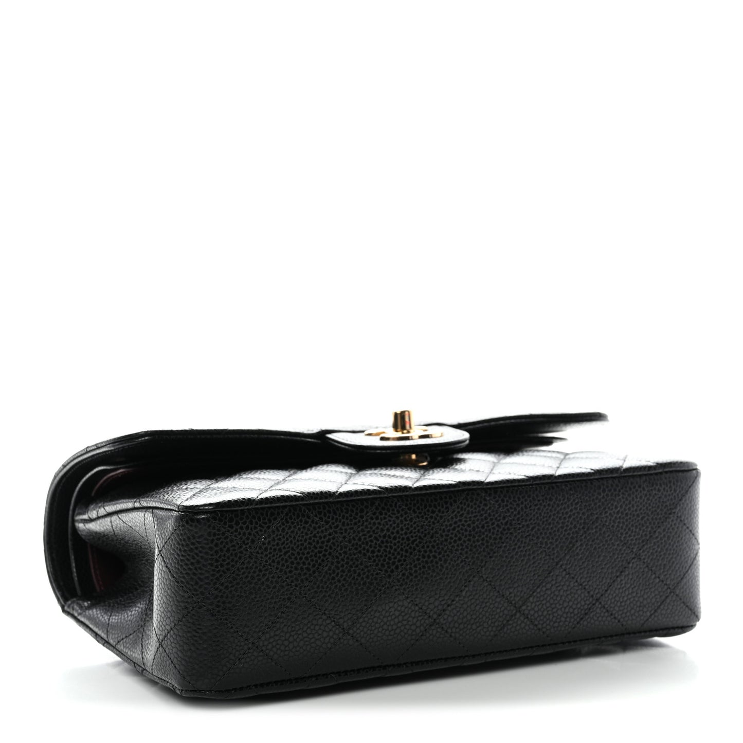 Caviar Quilted Small Double Flap Black