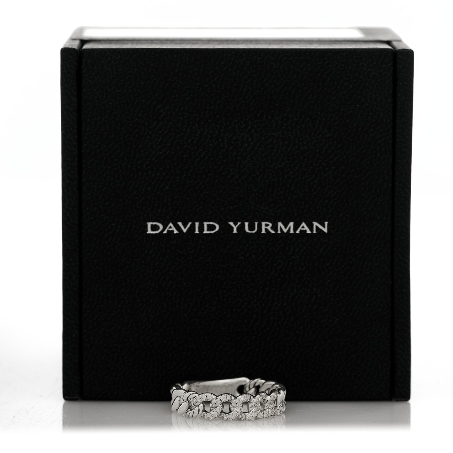 Sterling Silver Diamond Narrow Belmont Curb Link Ring 54 7