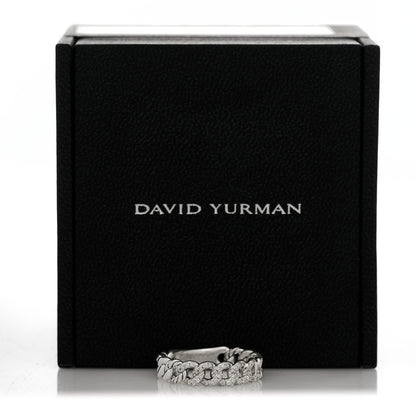 David Yurman Sterling Silver Diamond Narrow Belmont Curb Link Ring 54 7 5 of 5