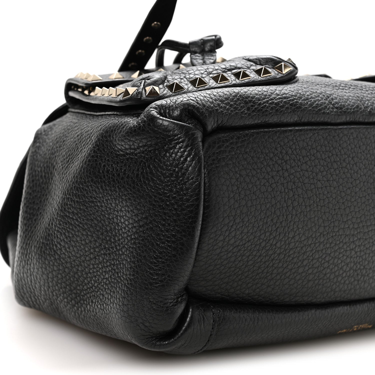 Valentino Garavani Pebbled Calfskin Rockstud Double Pocket Backpack Black 15 of 17