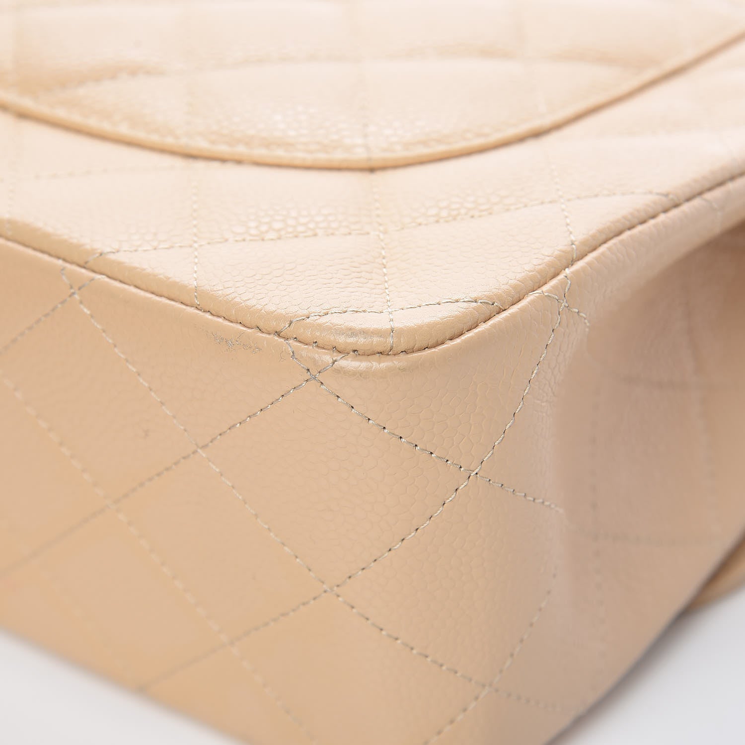 Chanel Caviar Quilted Jumbo Double Flap Beige 16 of 21