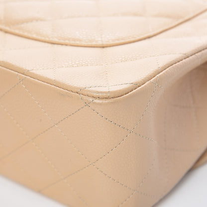 Chanel Caviar Quilted Jumbo Double Flap Beige 16 of 21