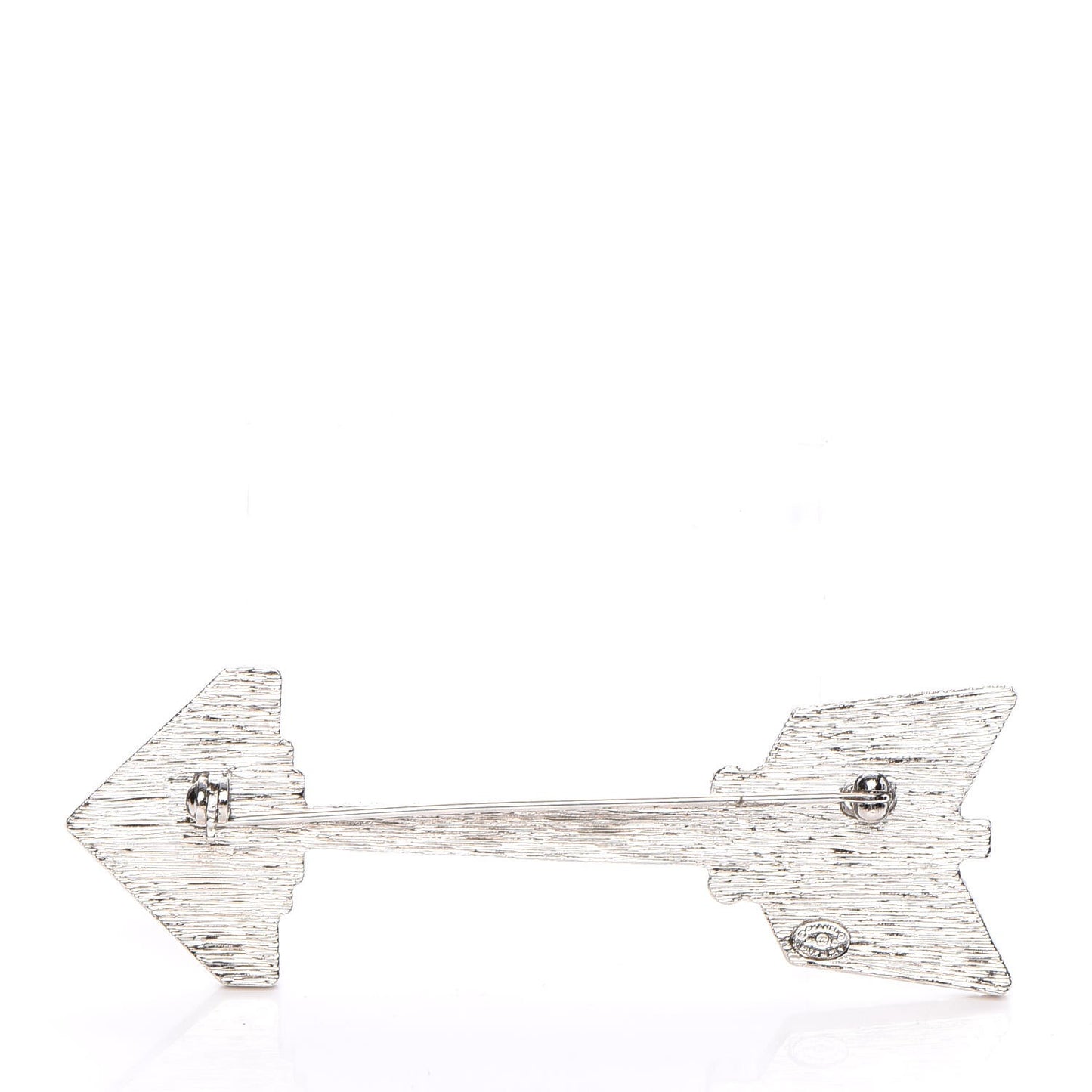 Crystal CC Arrow Brooch Silver