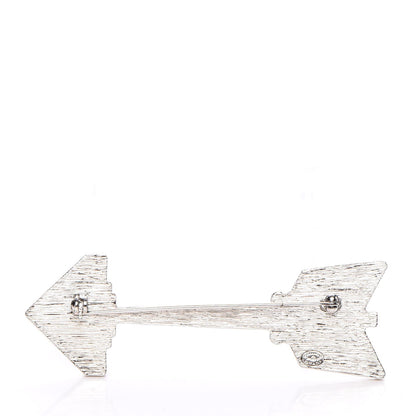 Chanel Crystal CC Arrow Brooch Silver 3 of 5