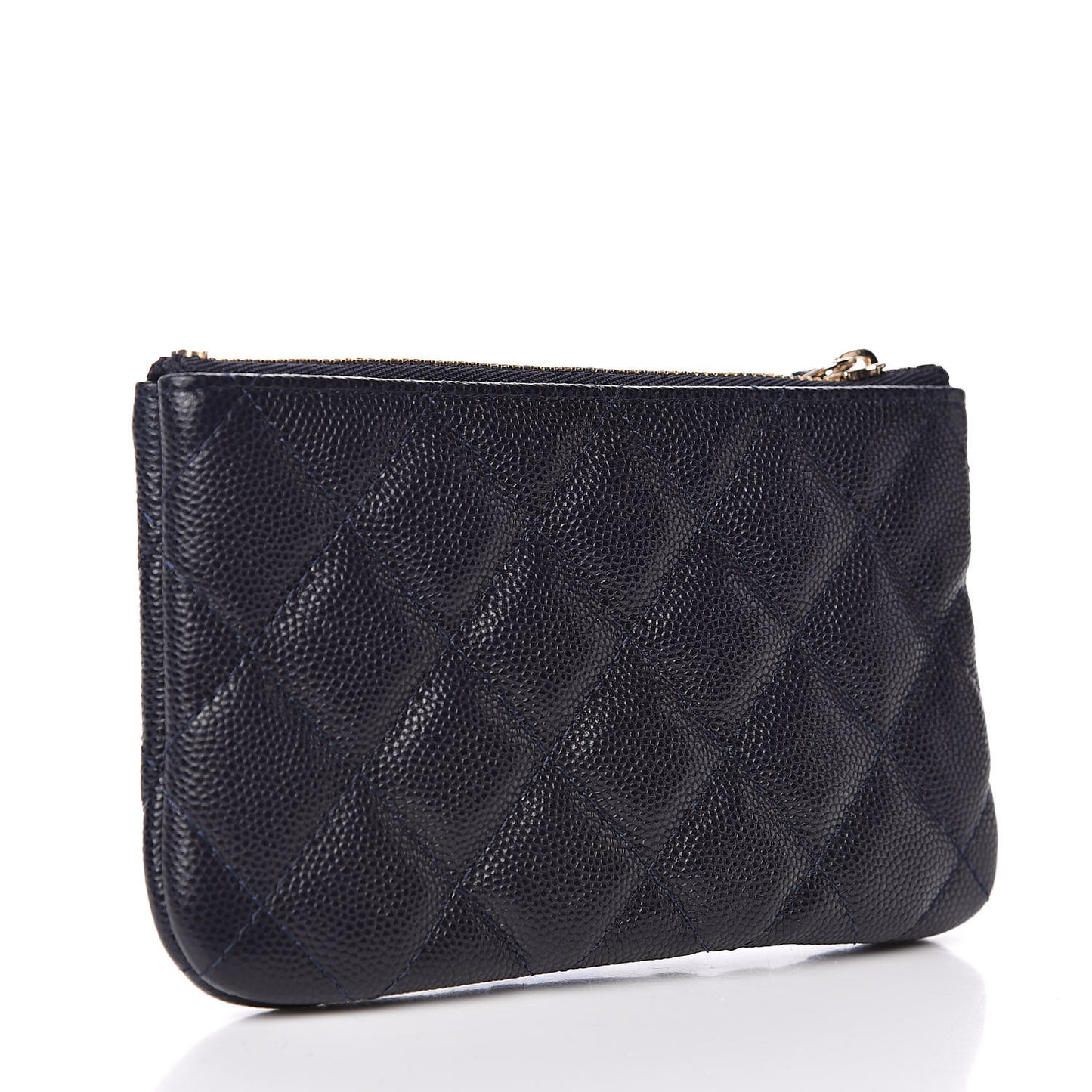 Caviar Quilted Small Cosmetic Case Blue