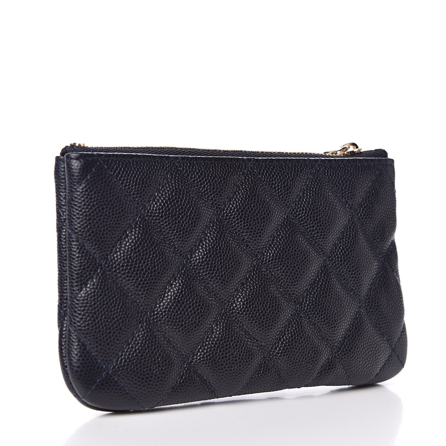 Chanel Caviar Quilted Small Cosmetic Case Blue 3 of 8