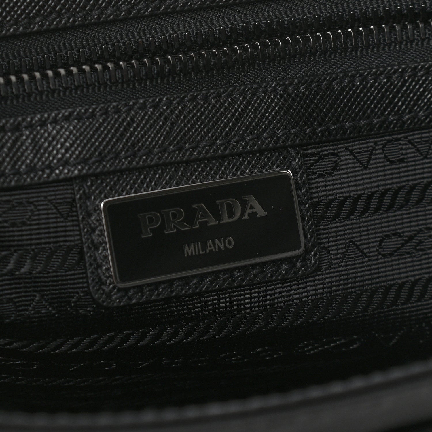 Prada Re-Nylon Saffiano Pocket Flat Messenger Bag Black 6 of 9