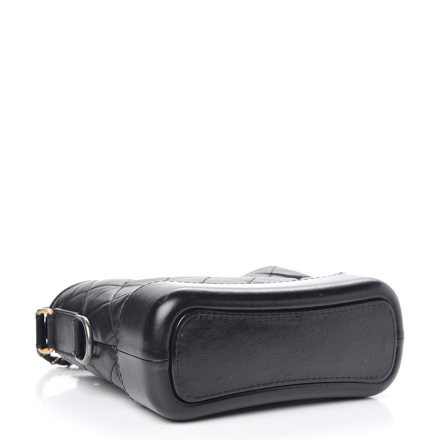 Aged Calfskin Quilted Small Gabrielle Hobo Black