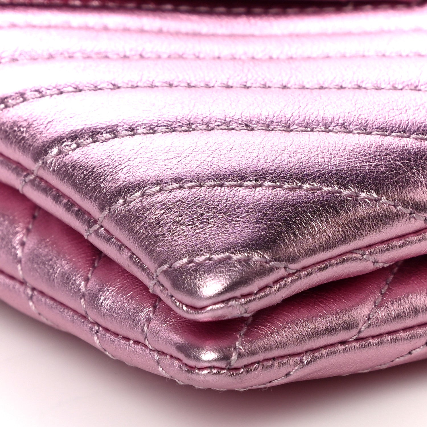 Saint Laurent Metallic Lambskin Matelasse Monogram Double Flap Bag Azalea 7 of 9