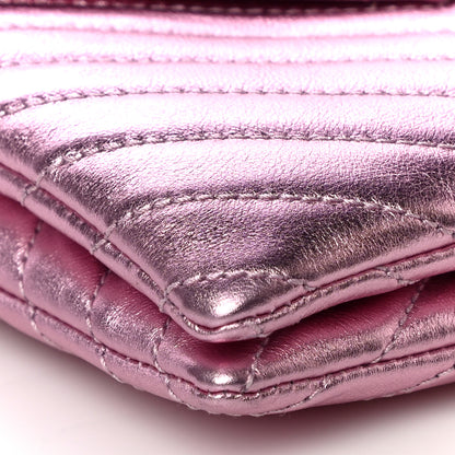 Saint Laurent Metallic Lambskin Matelasse Monogram Double Flap Bag Azalea 7 of 9