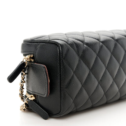 Chanel Caviar Quilted Toiletry Case With Chain Black 9 of 11