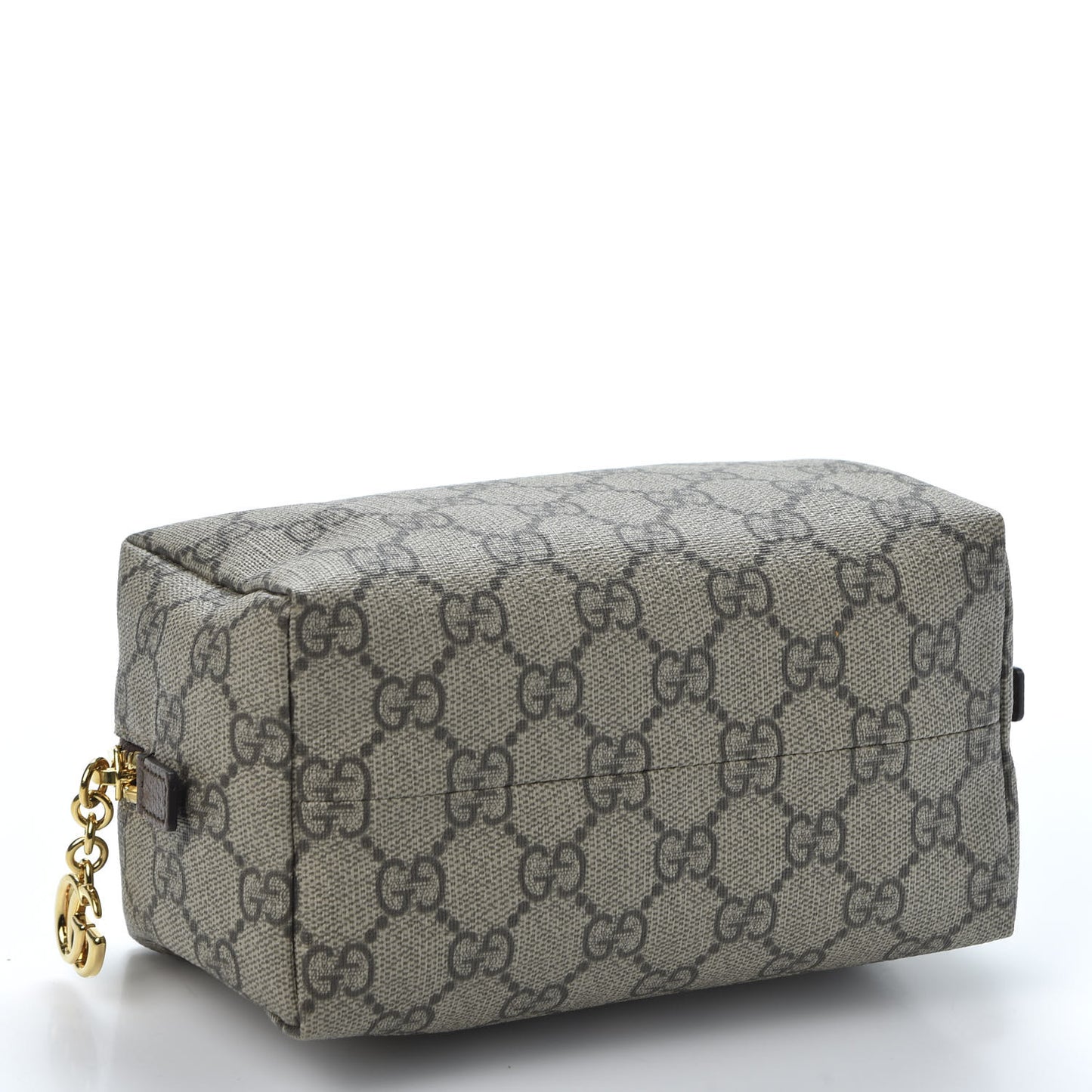 Soft GG Supreme Monogram Calfskin Medium Ophidia Cosmetic Case Beige Ebony New Acero
