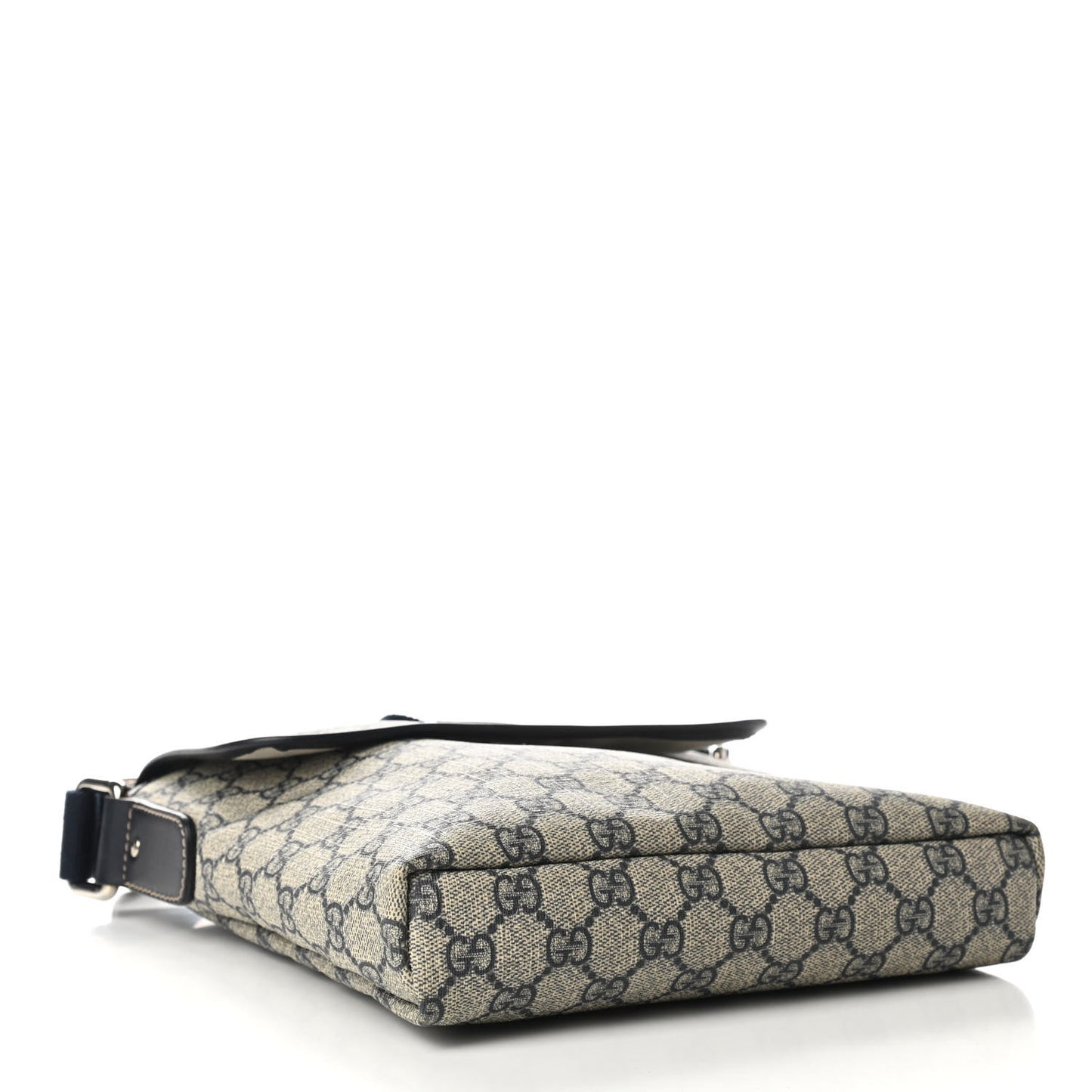 GG Plus Monogram Sellieria Calfskin Small Flap Messenger Bag Beige Blue
