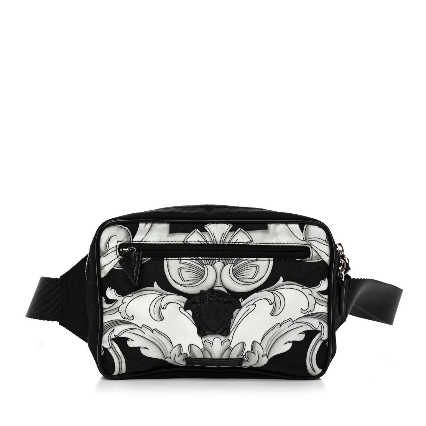 Nylon Baroque Medusa Belt Bag Black White