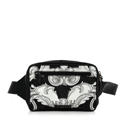 Versace Nylon Baroque Medusa Belt Bag Black White 1 of 10