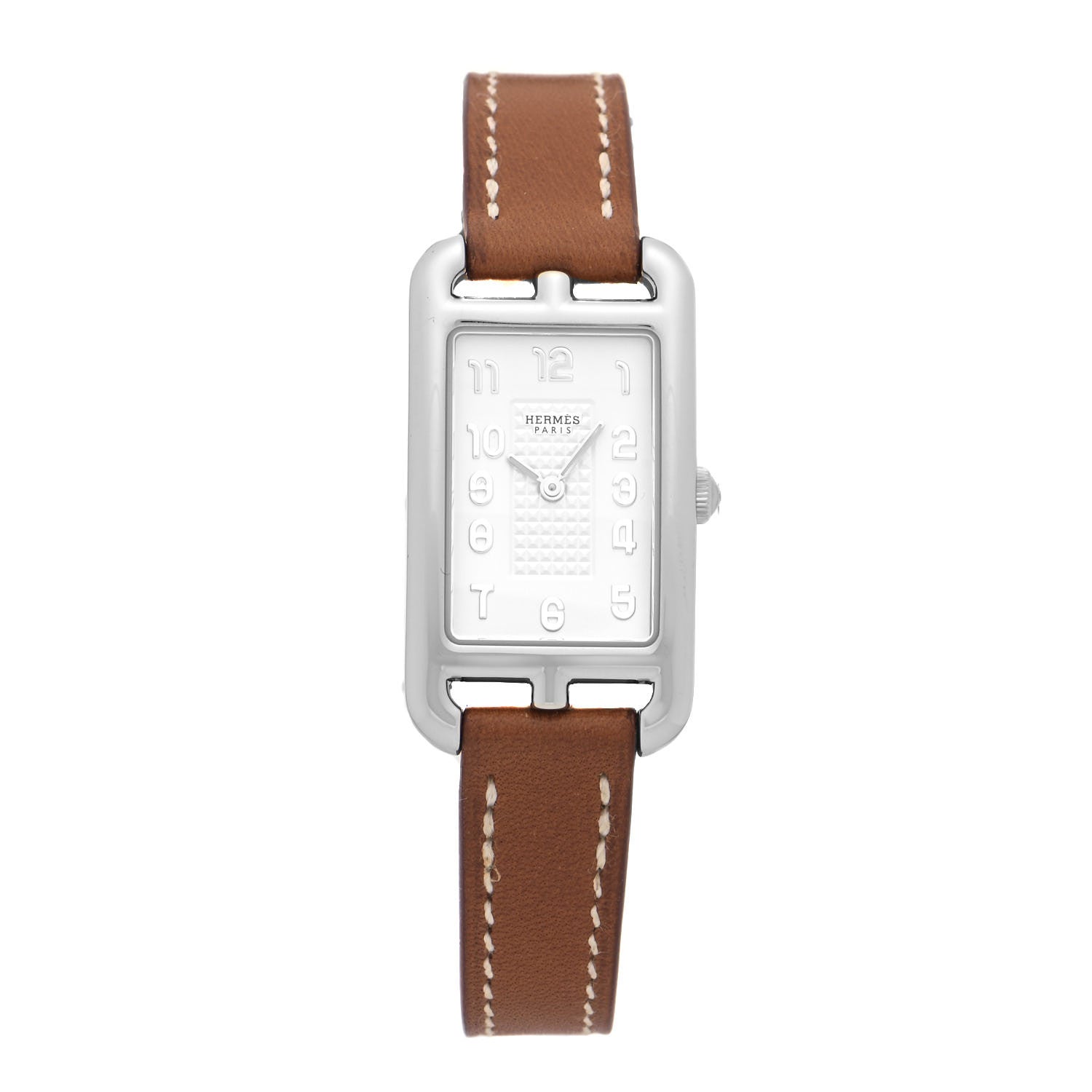 Hermes Stainless Steel Barenia 20mm Nantucket Quartz Watch Fauve 1 of 5