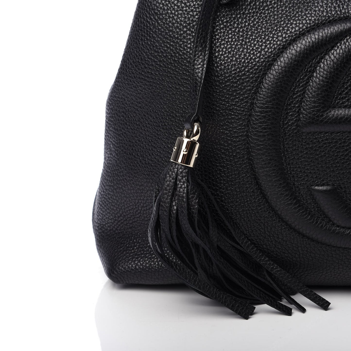 Pebbled Calfskin Medium Soho Chain Shoulder Bag Black