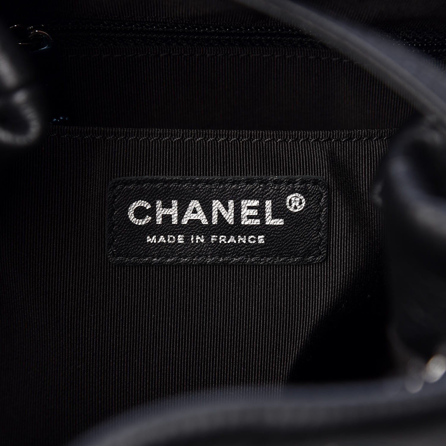 Chanel Deerskin Chevron Small CC Chain Bucket Bag Black 6 of 10