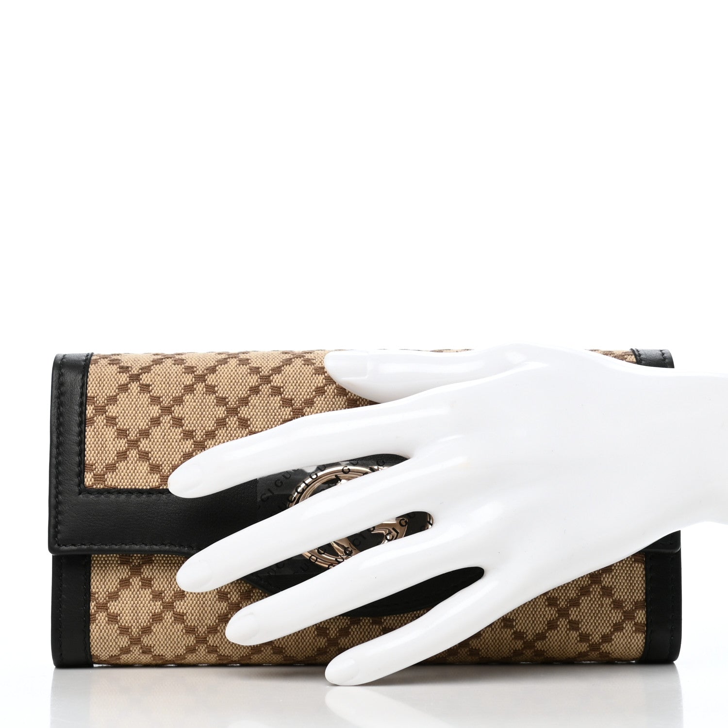 Gucci Diamante Sukey Continental Wallet Beige Ebony Black 2 of 7