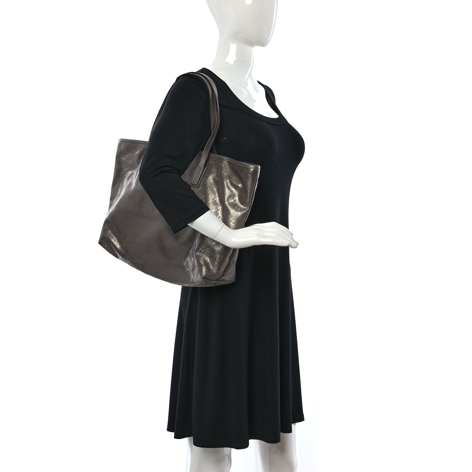 Gucci Imprime Monogram Medium Zippered Shopping Tote Mauve 2 of 9