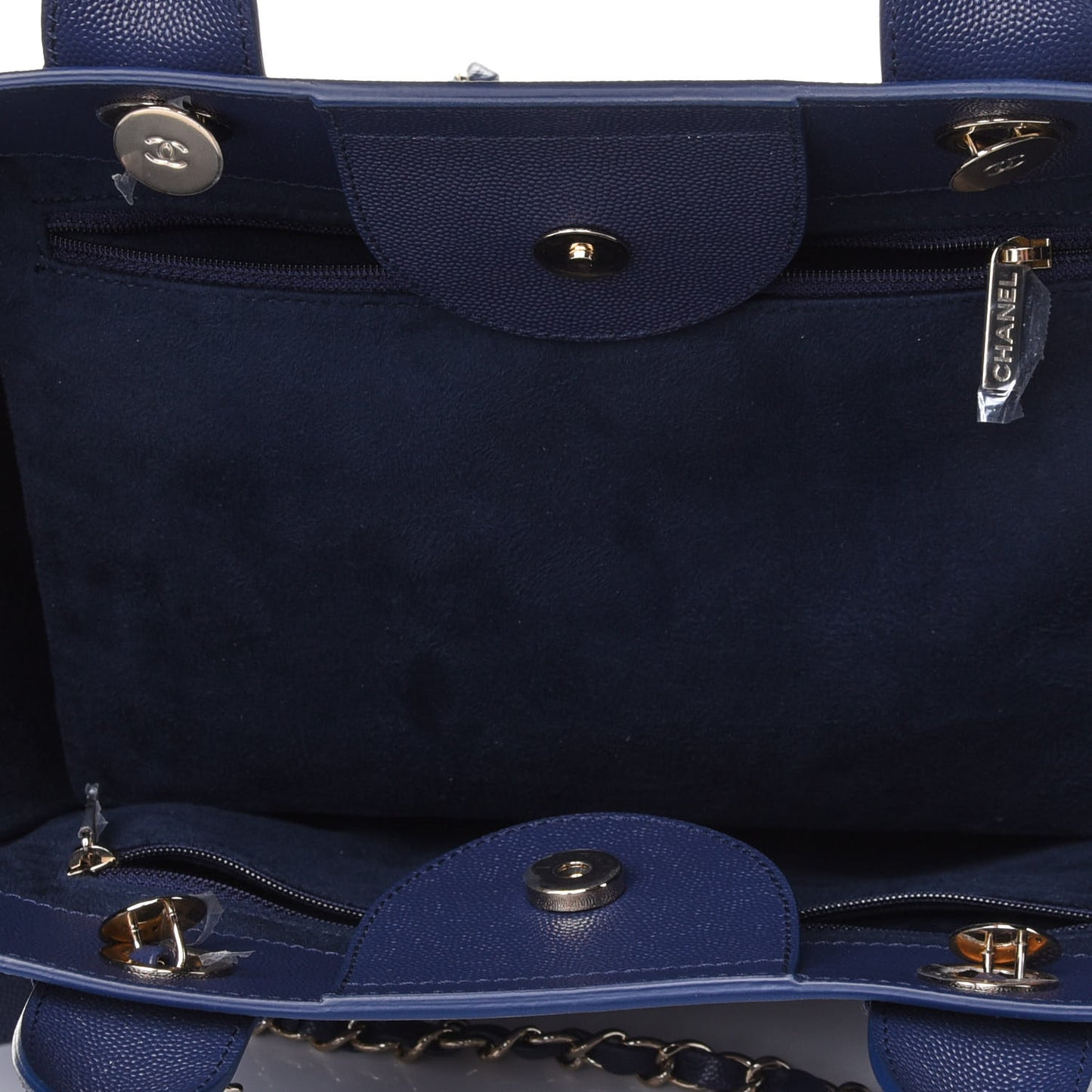Caviar Small Studded Deauville Tote Navy