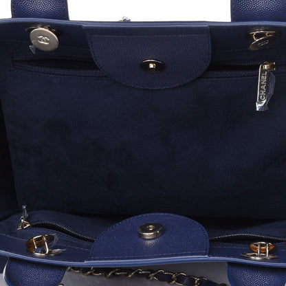 Chanel Caviar Small Studded Deauville Tote Navy 4 of 4