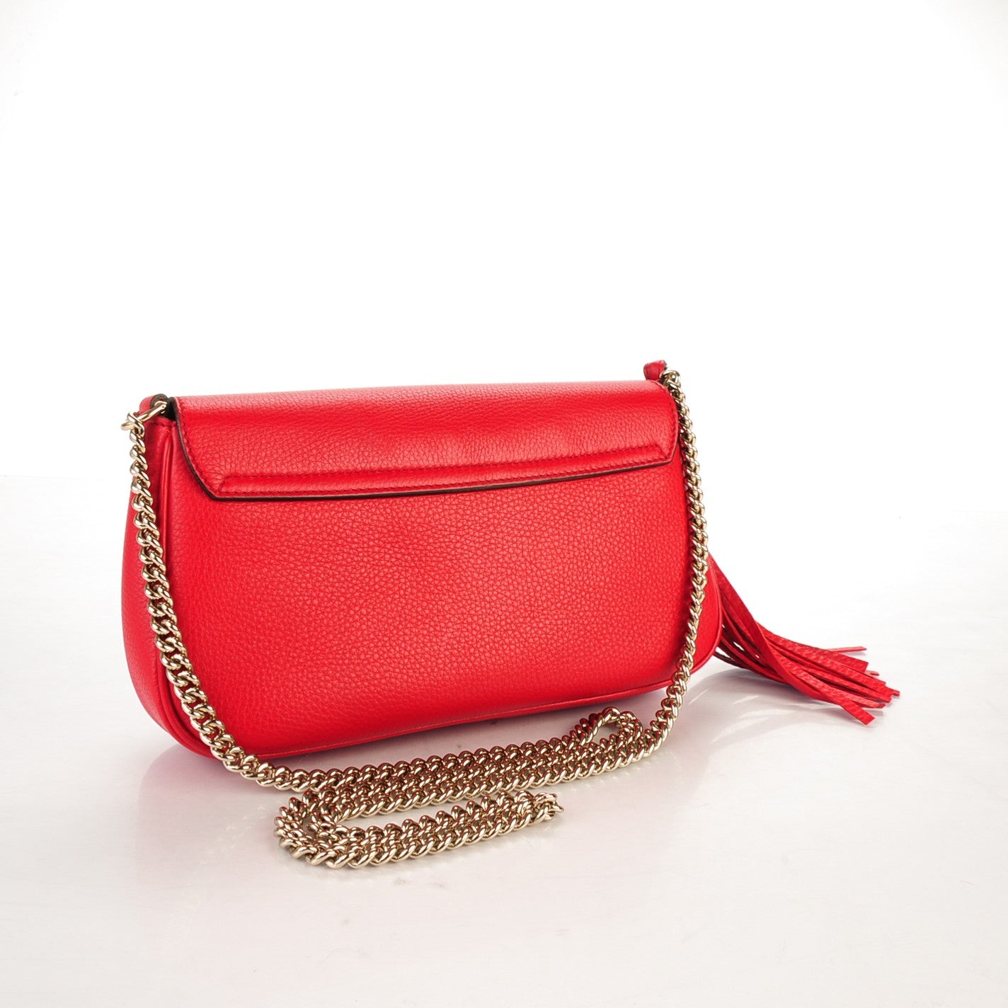 Pebbled Calfskin Medium Soho Flap Crossbody Tabasco Red