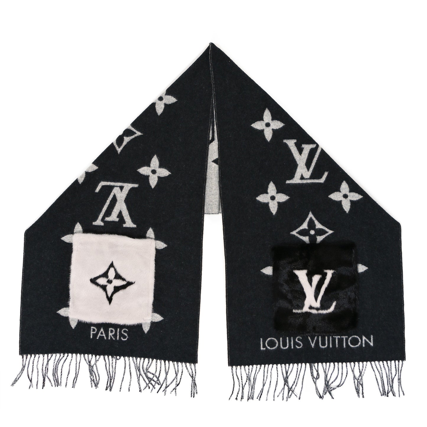 Cashmere Mink Monogram Reykjavik Scarf
