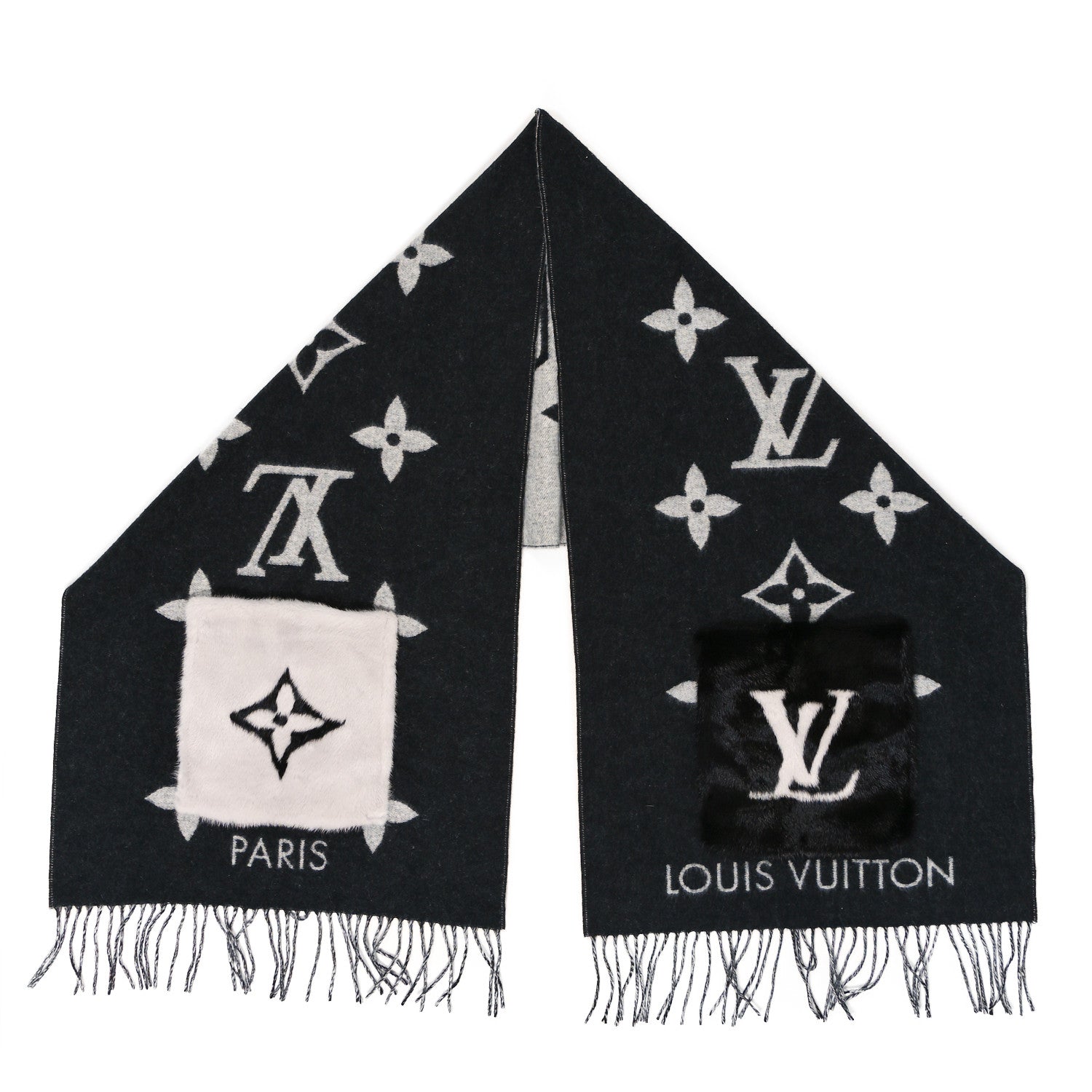 Louis Vuitton Cashmere Mink Monogram Reykjavik Scarf 1 of 4