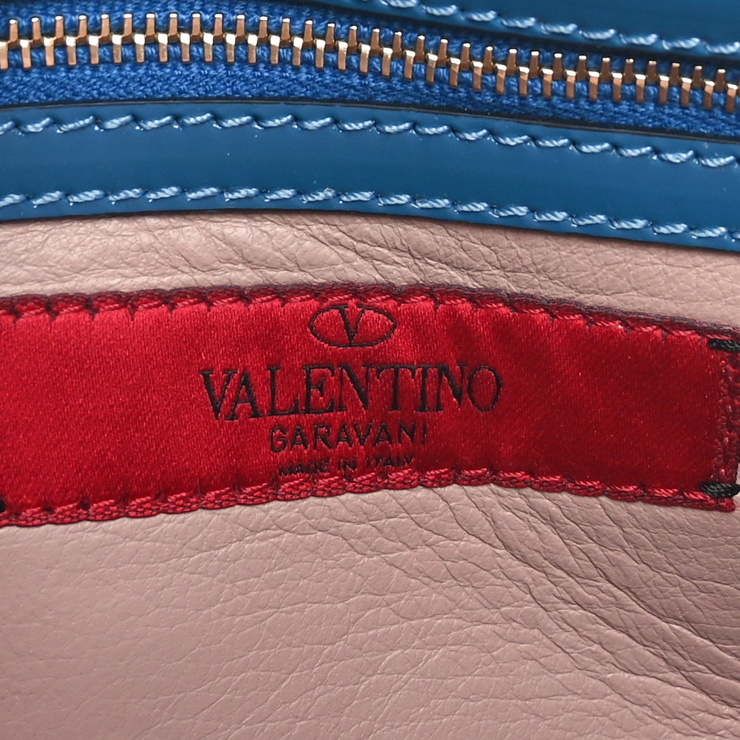 Valentino Garavani Patent Rockstud Wristlet Clutch Blue 6 of 13