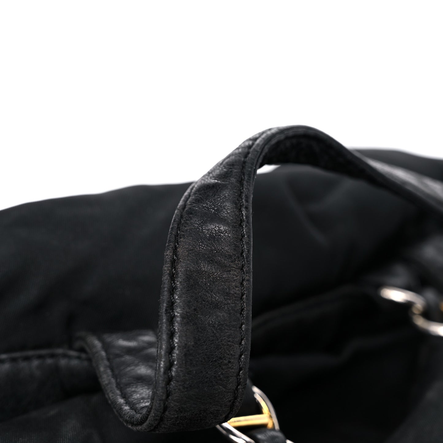 Tessuto Nylon Vela Chain Backpack Black