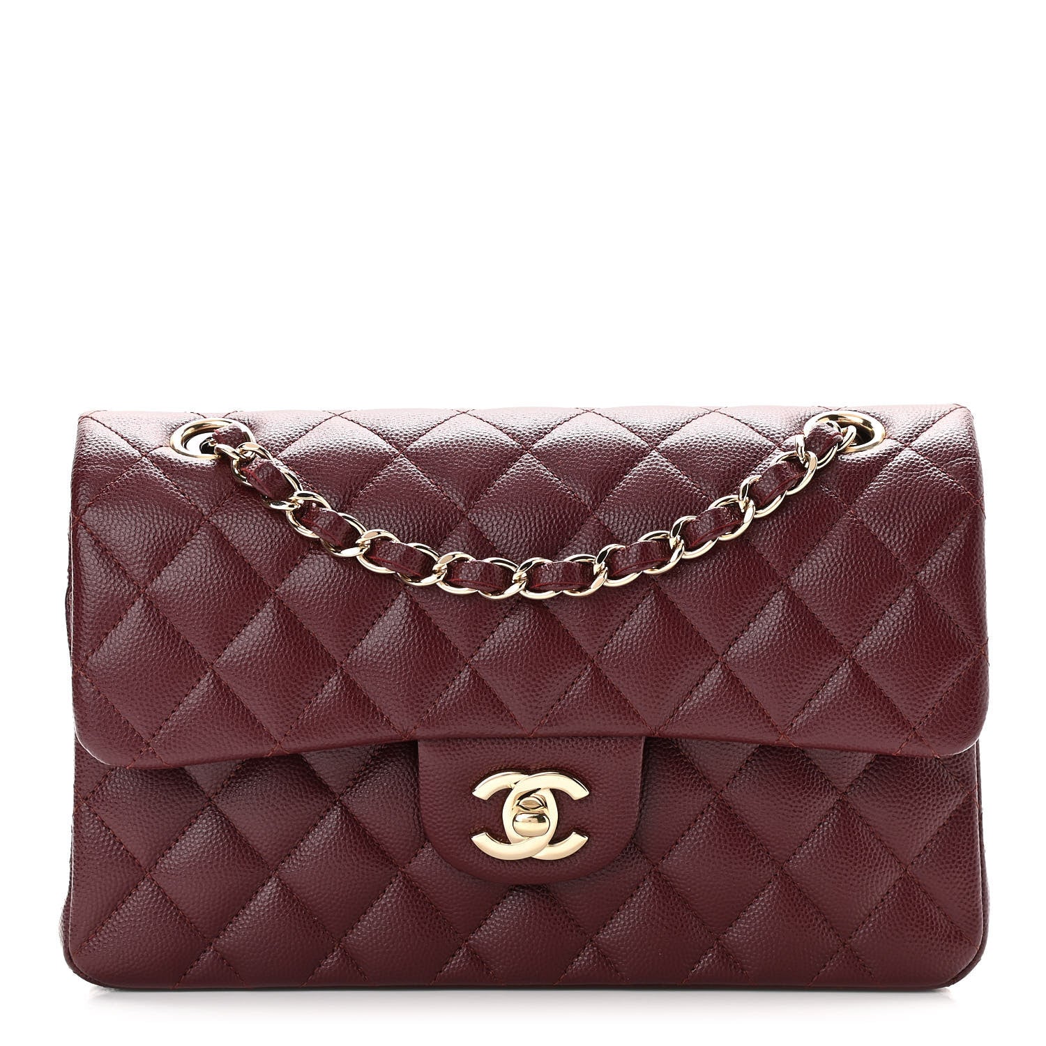 Chanel Caviar Quilted Small Double Flap Burgundy 1 of 11
