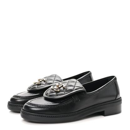 Chanel Lambskin Quilted CC Turnlock Loafers 35.5 Black 4 of 10