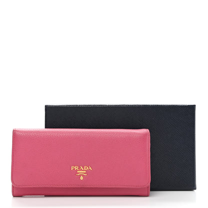 Prada Vitello Phenix Continental Flap Wallet Peonia 9 of 9