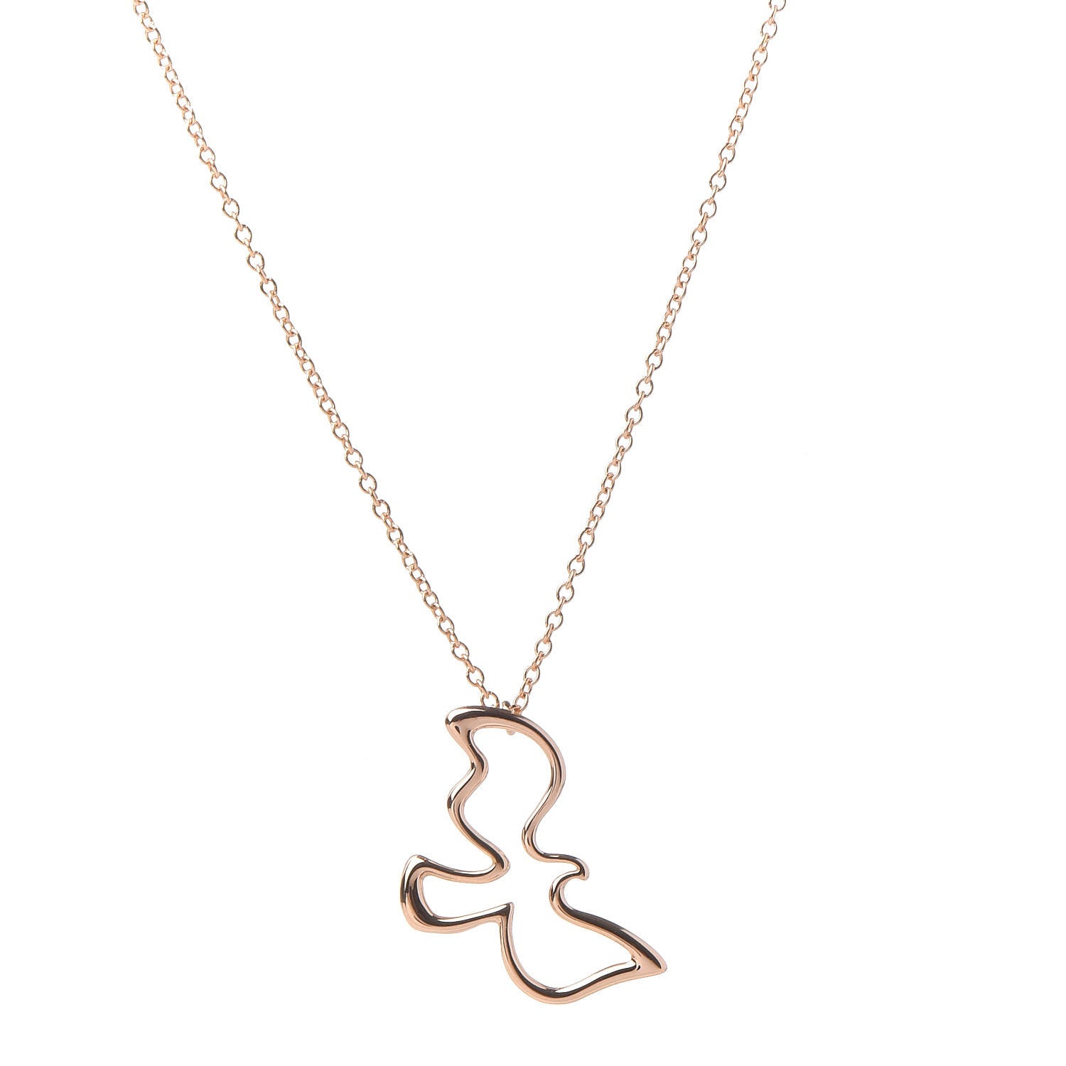 Tiffany 18K Rose Gold Paloma Picasso Dove Pendant Necklace 4 of 7