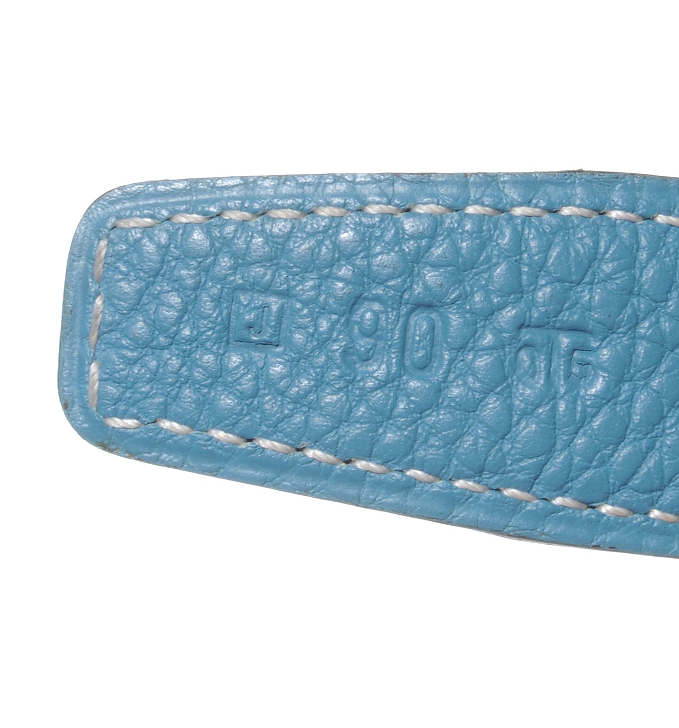 Hermes Box Togo Reversible Constance 24mm H Belt Blue Jean and Chocolate 90 5 of 5
