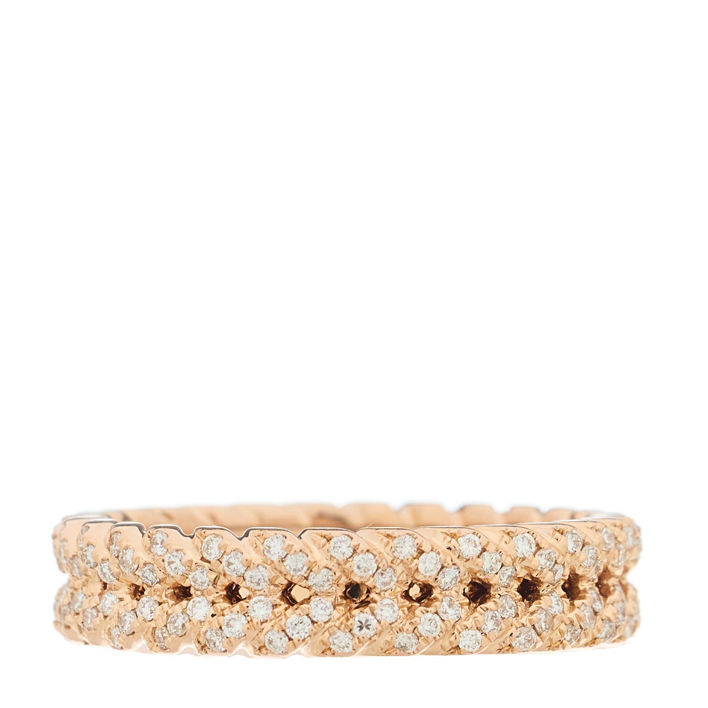 Anita Ko 18K Rose Gold Diamond Braided Ring 54 7 1 of 5