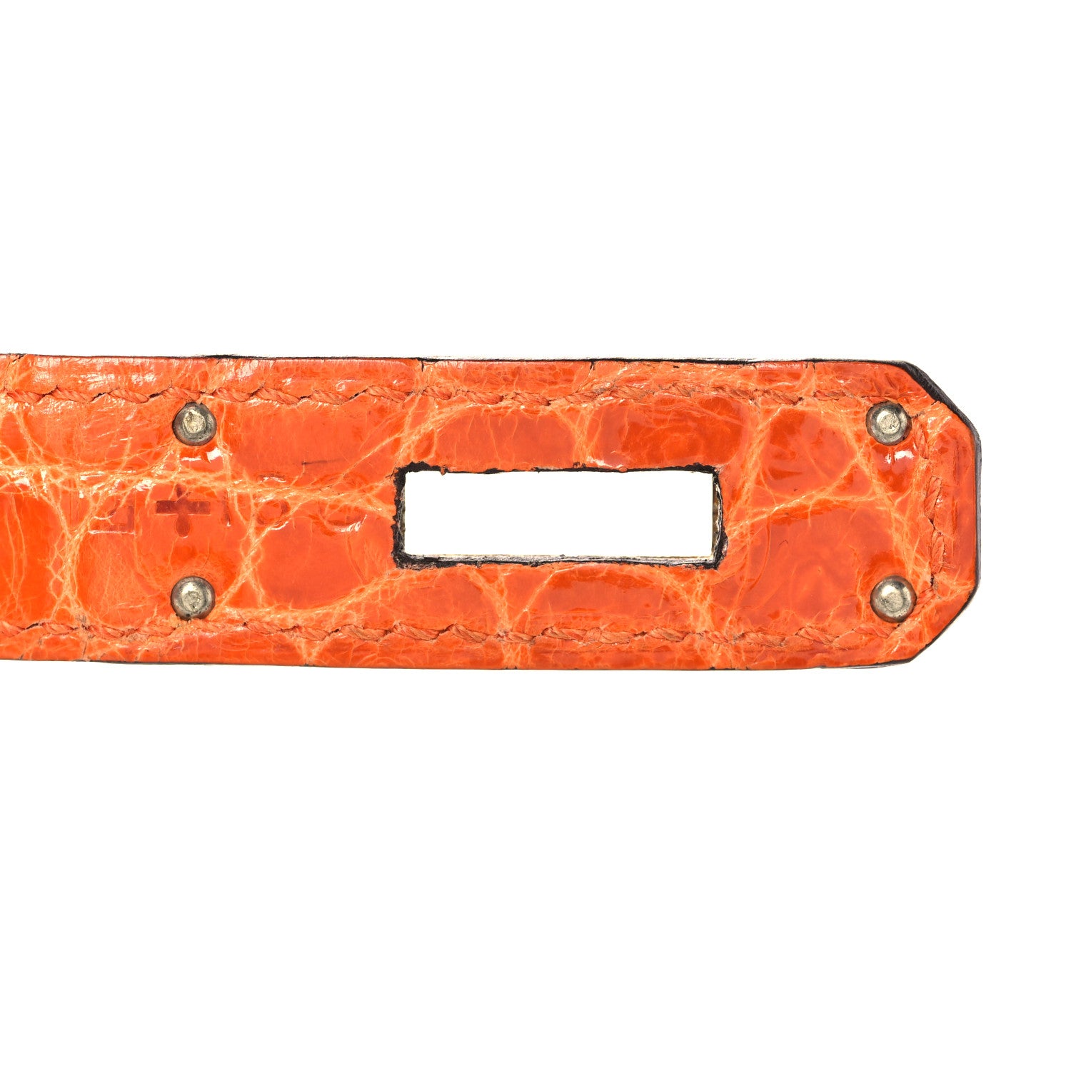 Hermes Shiny Niloticus Crocodile Horseshoe Birkin 30 Vert Emeraude Orange Miel 28 of 35