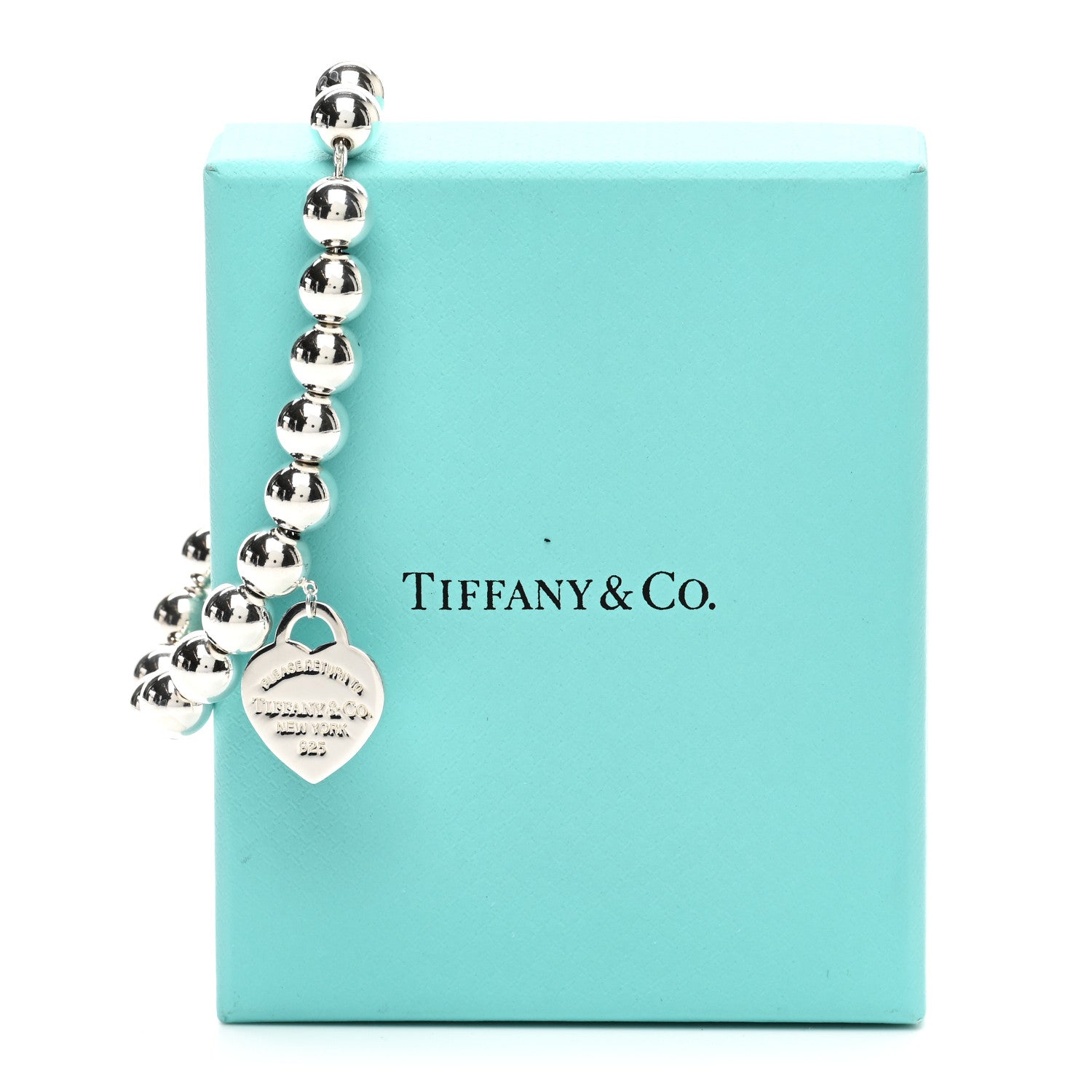 Tiffany Sterling Silver 8mm Return To Tiffany Heart Tag Bead Bracelet 4 of 4