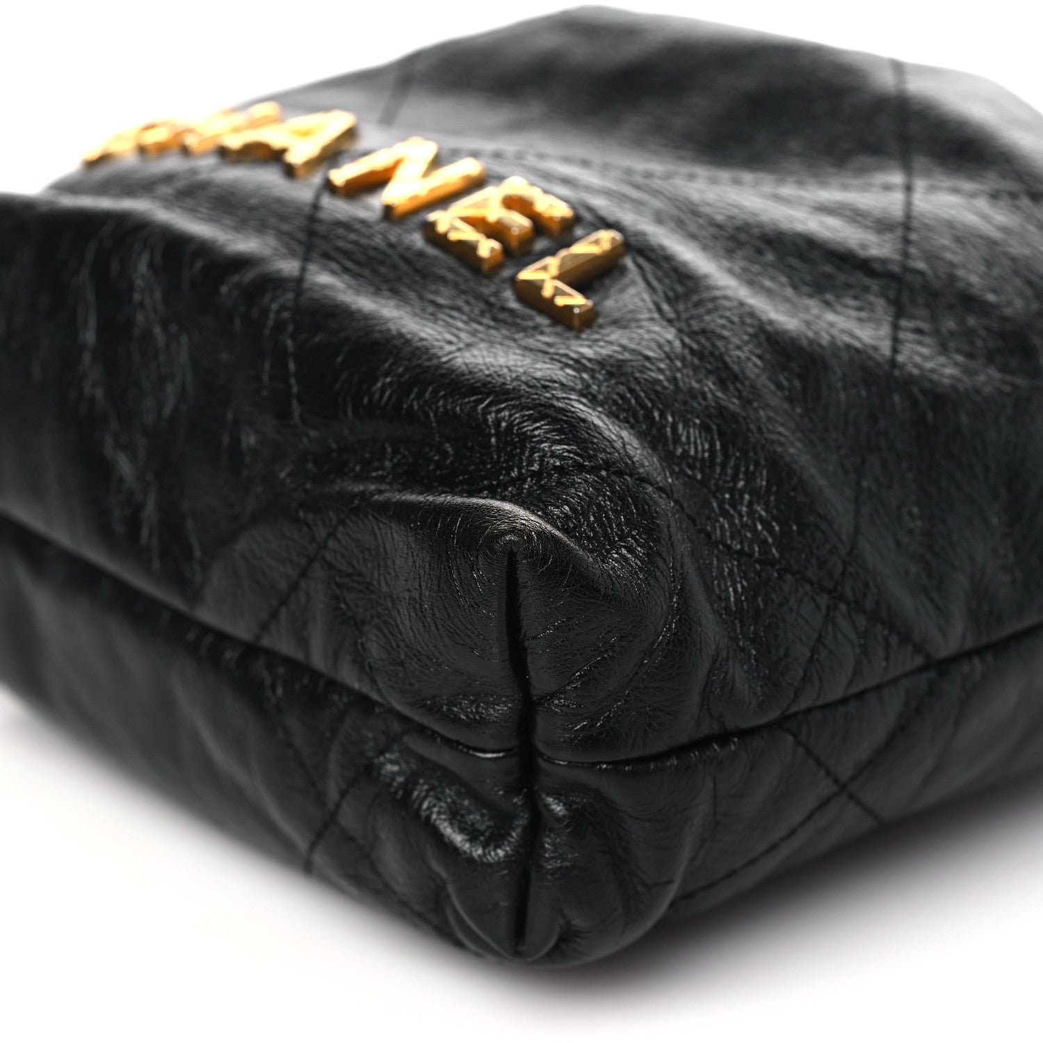 Chanel Shiny Crumpled Calfskin Quilted Pearl Mini Chanel 22 Black 10 of 11