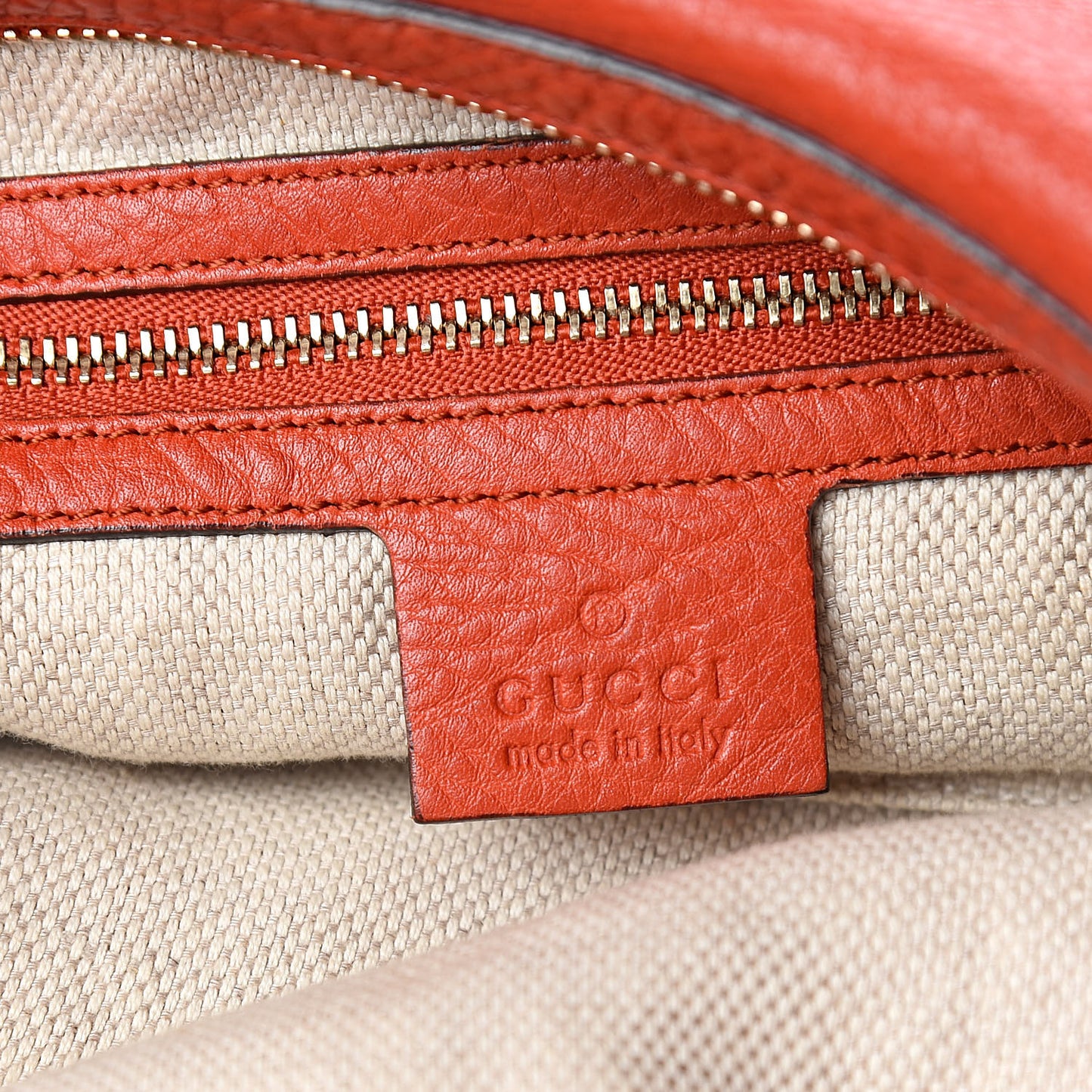 Pebbled Calfskin Medium Soho Chain Hobo Sun Orange