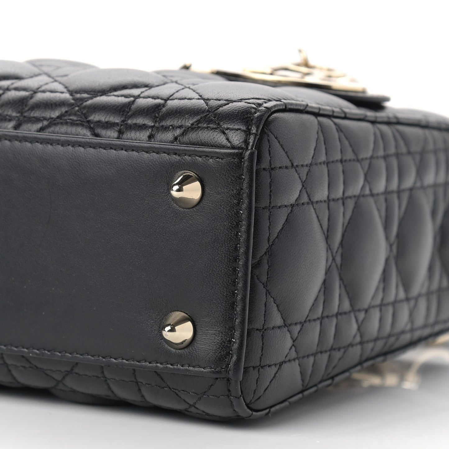 Lambskin Cannage Small Lucky Badges My Lady Dior Black