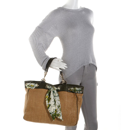 Gucci Natural Straw Leather Positano Tote 2 of 7