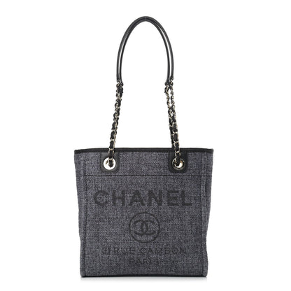 Chanel Lurex Straw Mini Deauville Tote Black 1 of 10