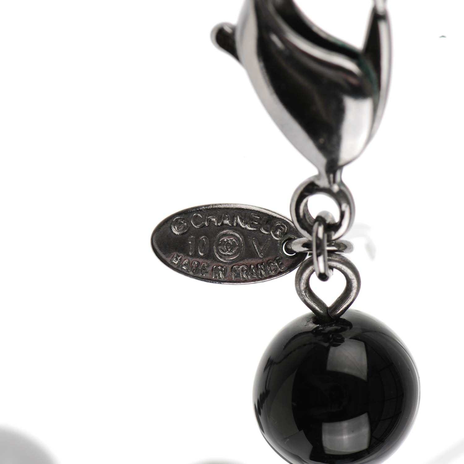 Chanel Ruthenium Bead CC Long Necklace Black 4 of 4