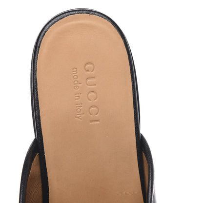 Gucci Goatskin Mens Horsebit Slippers 10 Black 6 of 9