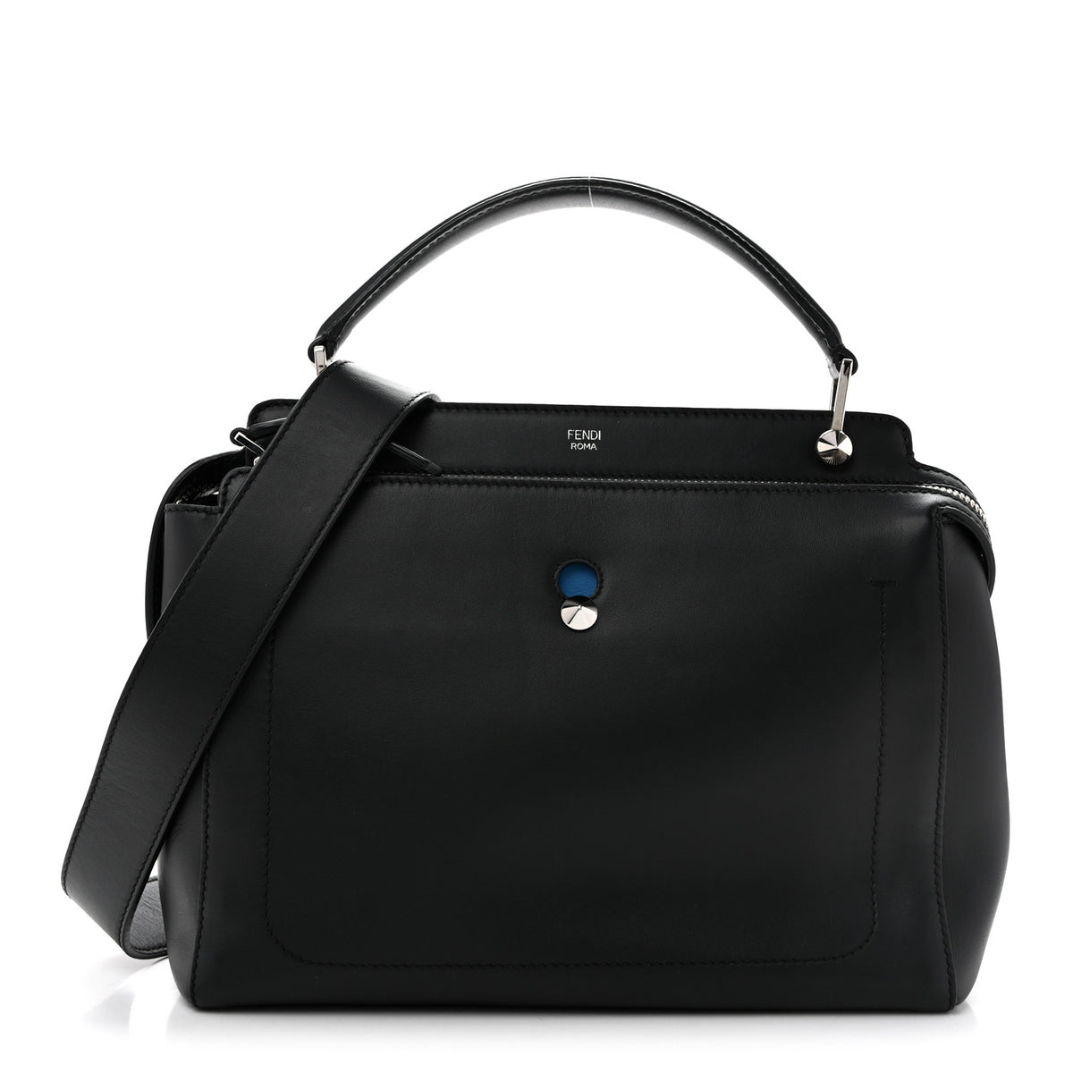Vitello Baltico Dolce DotCom Satchel Black Blue Royal