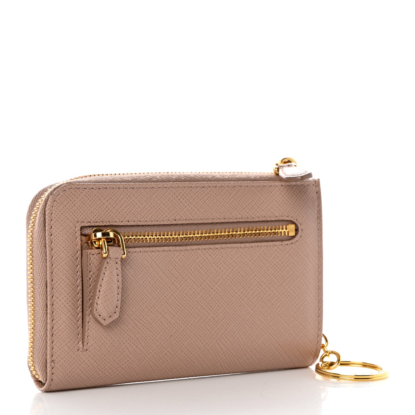 Saffiano Metal Zip Around Keychain Cipria